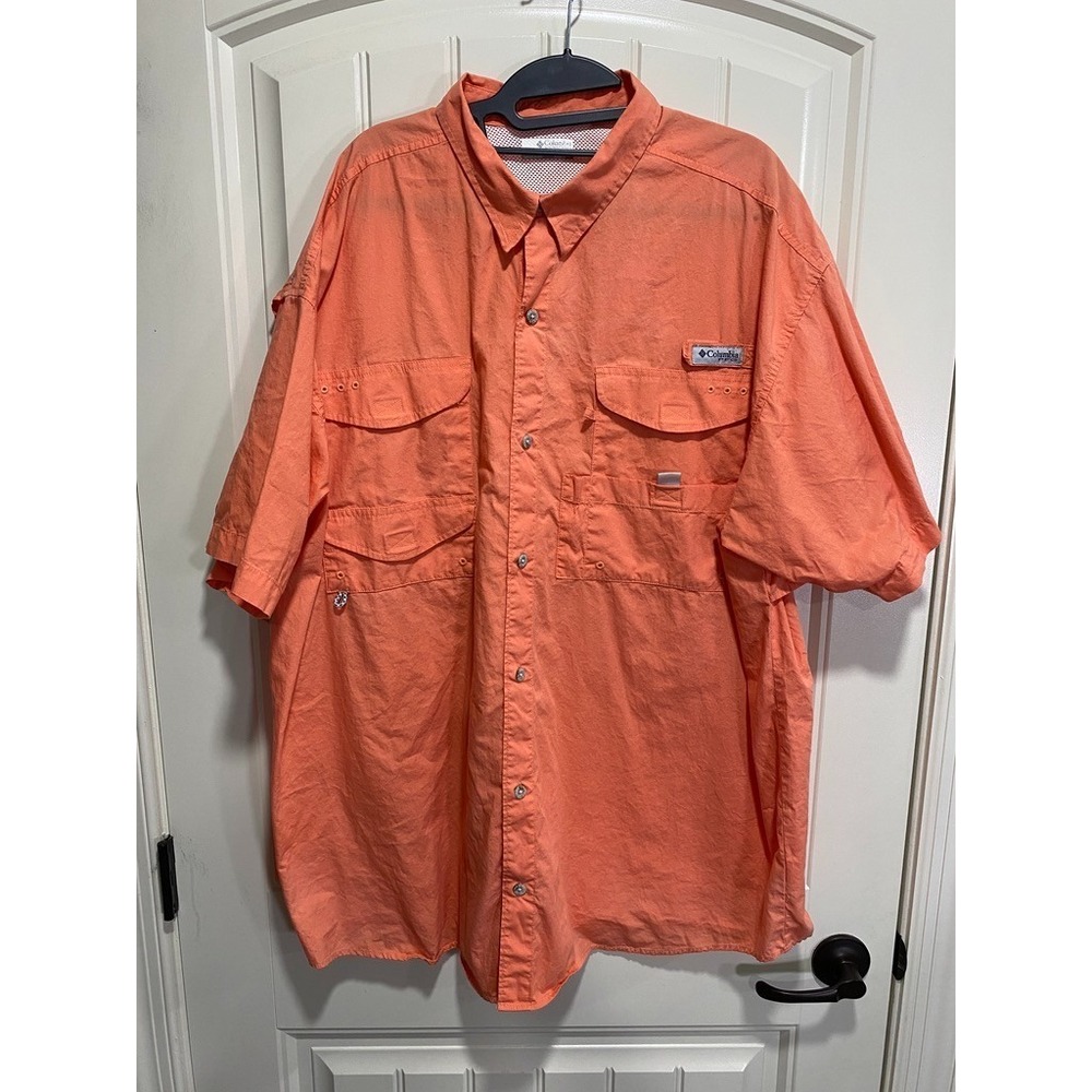 Columbia PFG‎ Button Down Shirt Men 2XL Fishing Omni Shade Vented Short Sleeve